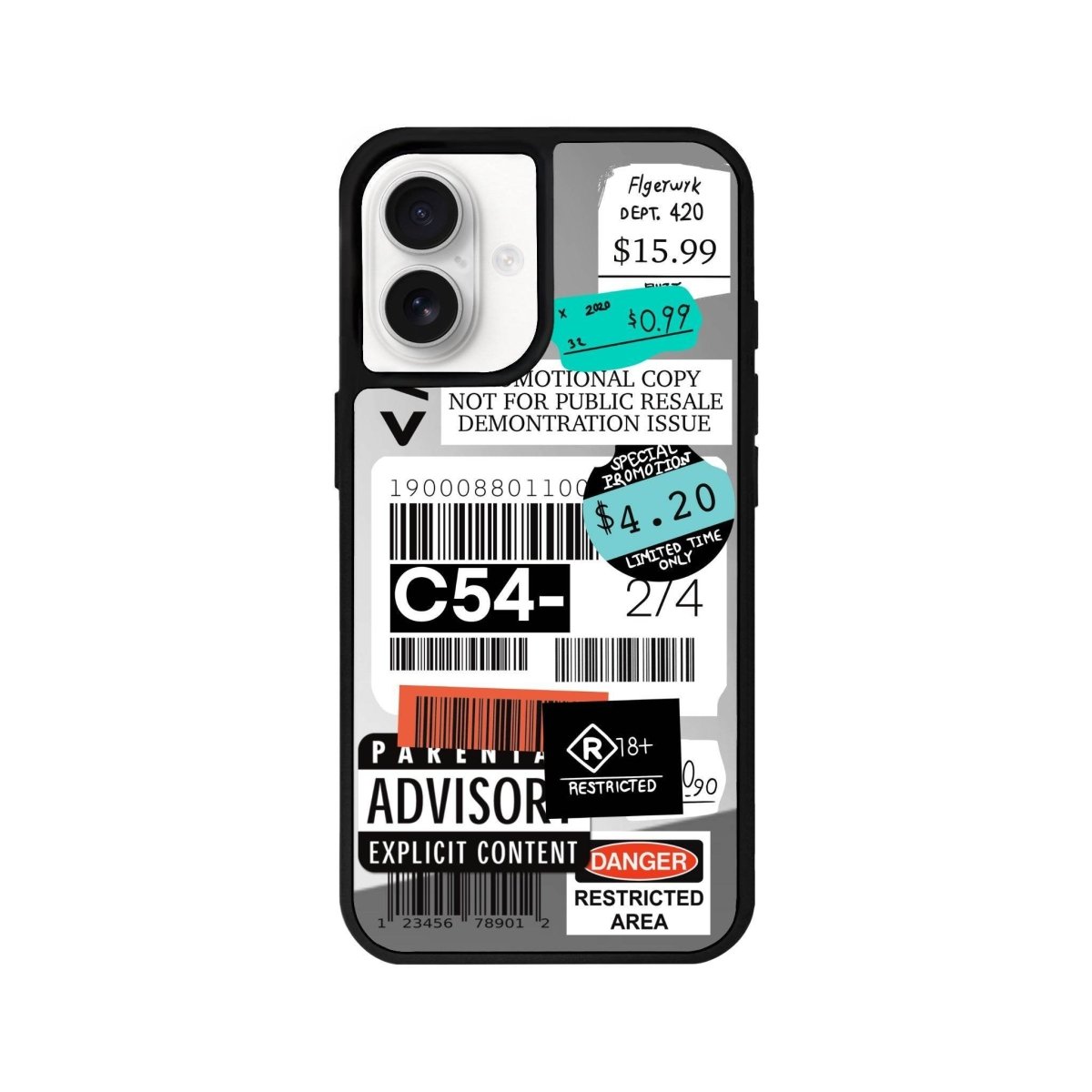 iPhone 16 Barcode C54 Mirror Aynalı Telefon Kılıfı Gümüş - SUMTHINCS