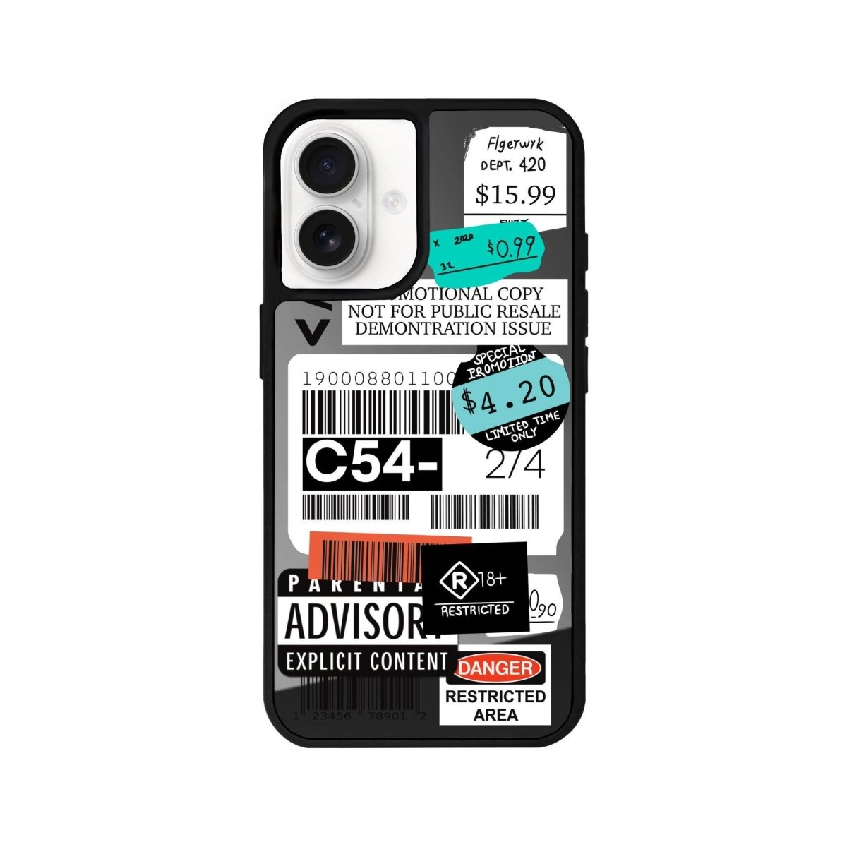 iPhone 16 Barcode C54 Mirror Aynalı Telefon Kılıfı Antrasit - SUMTHINCS