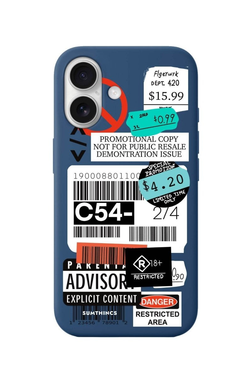 iPhone 16 Barcode C54 Premium Telefon Kılıfı Pasifik Mavi - SUMTHINCS