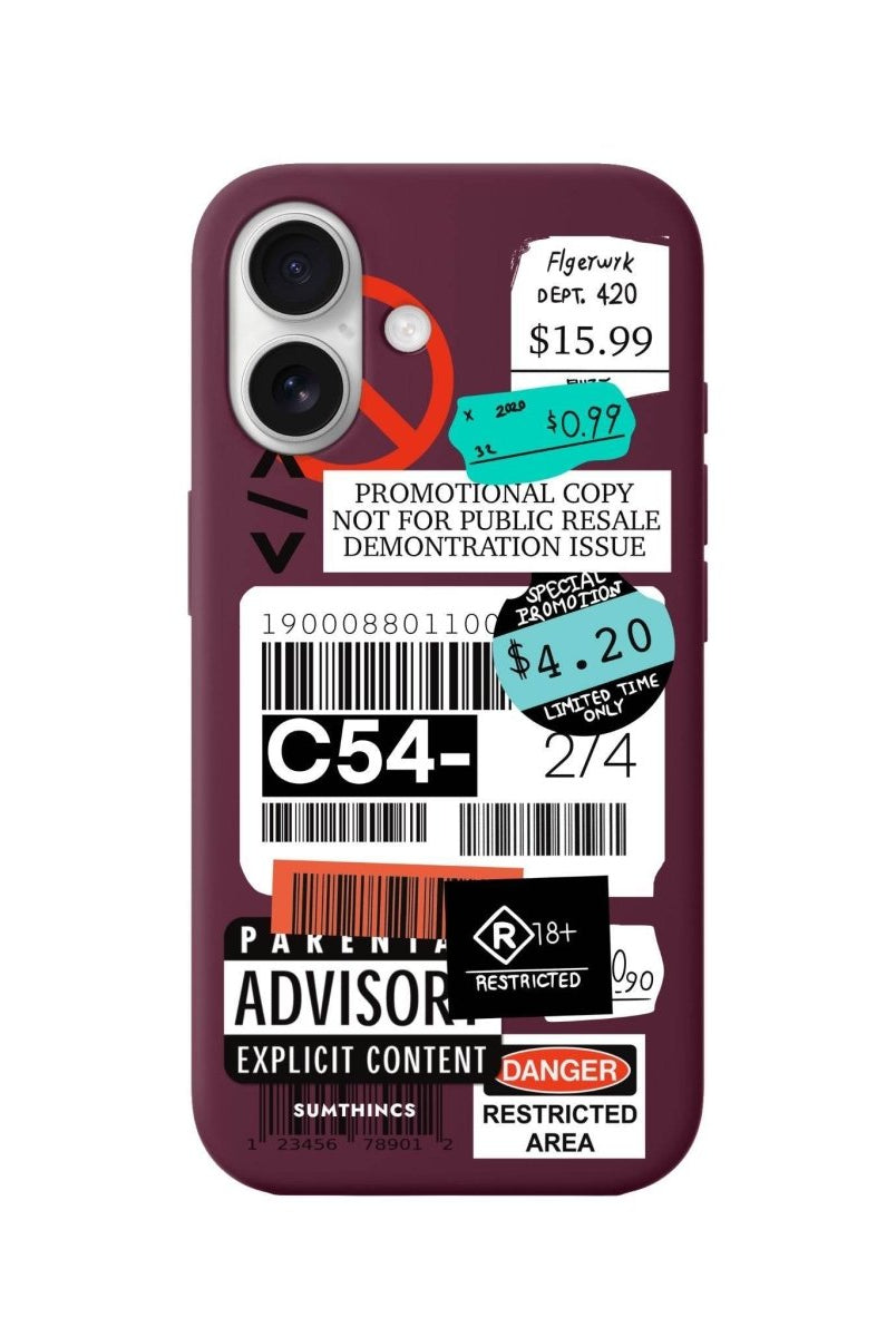 iPhone 16 Barcode C54 Premium Telefon Kılıfı Bordo - SUMTHINCS
