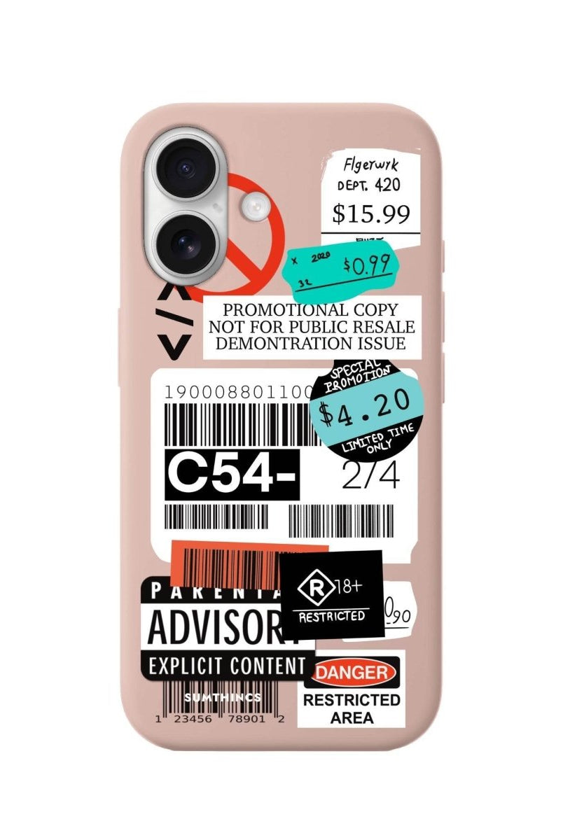 iPhone 16 Barcode C54 Premium Telefon Kılıfı Bej - SUMTHINCS