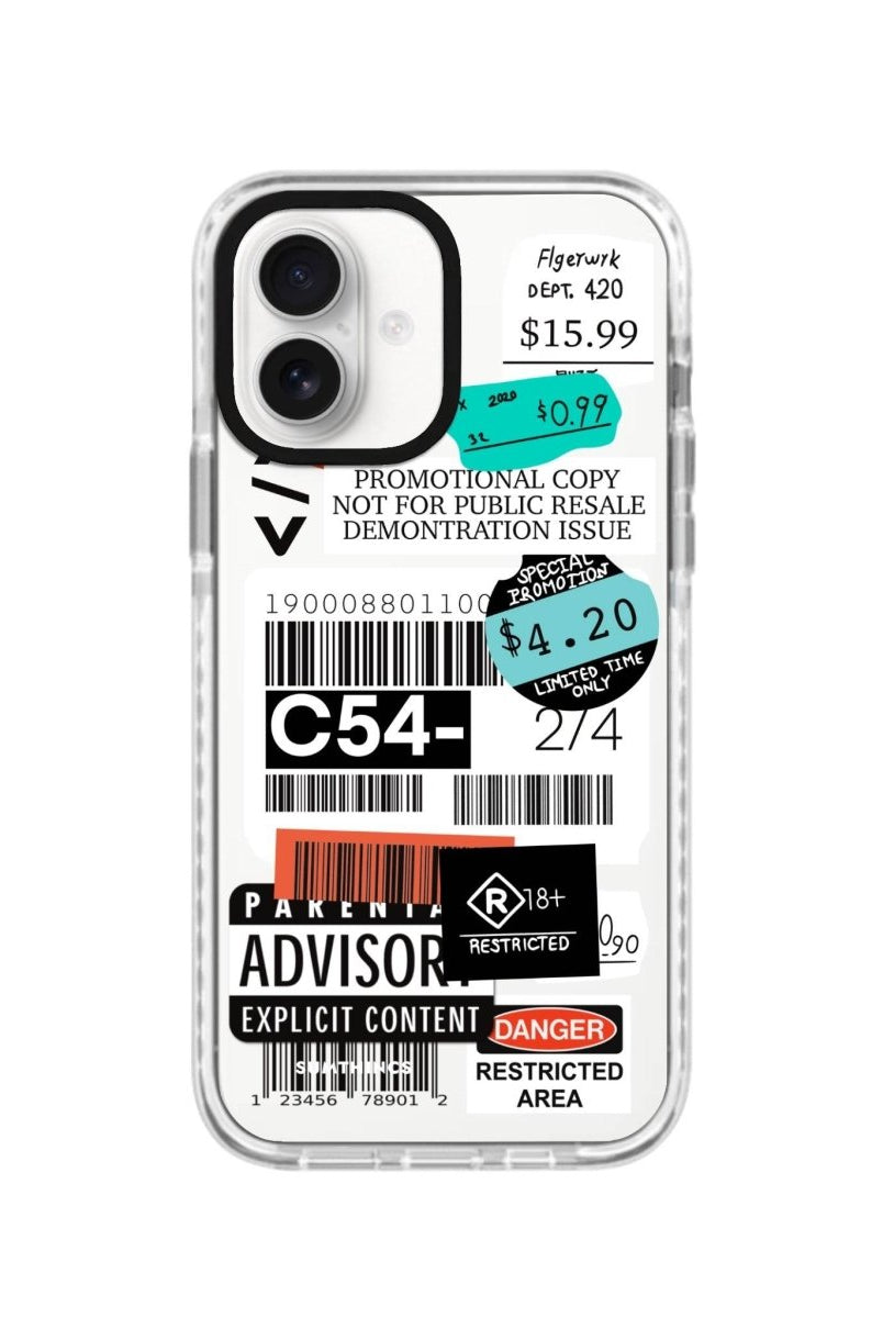 iPhone 16 Barcode C54 Procase Şeffaf Telefon Kılıfı Beyaz Şeffaf - SUMTHINCS
