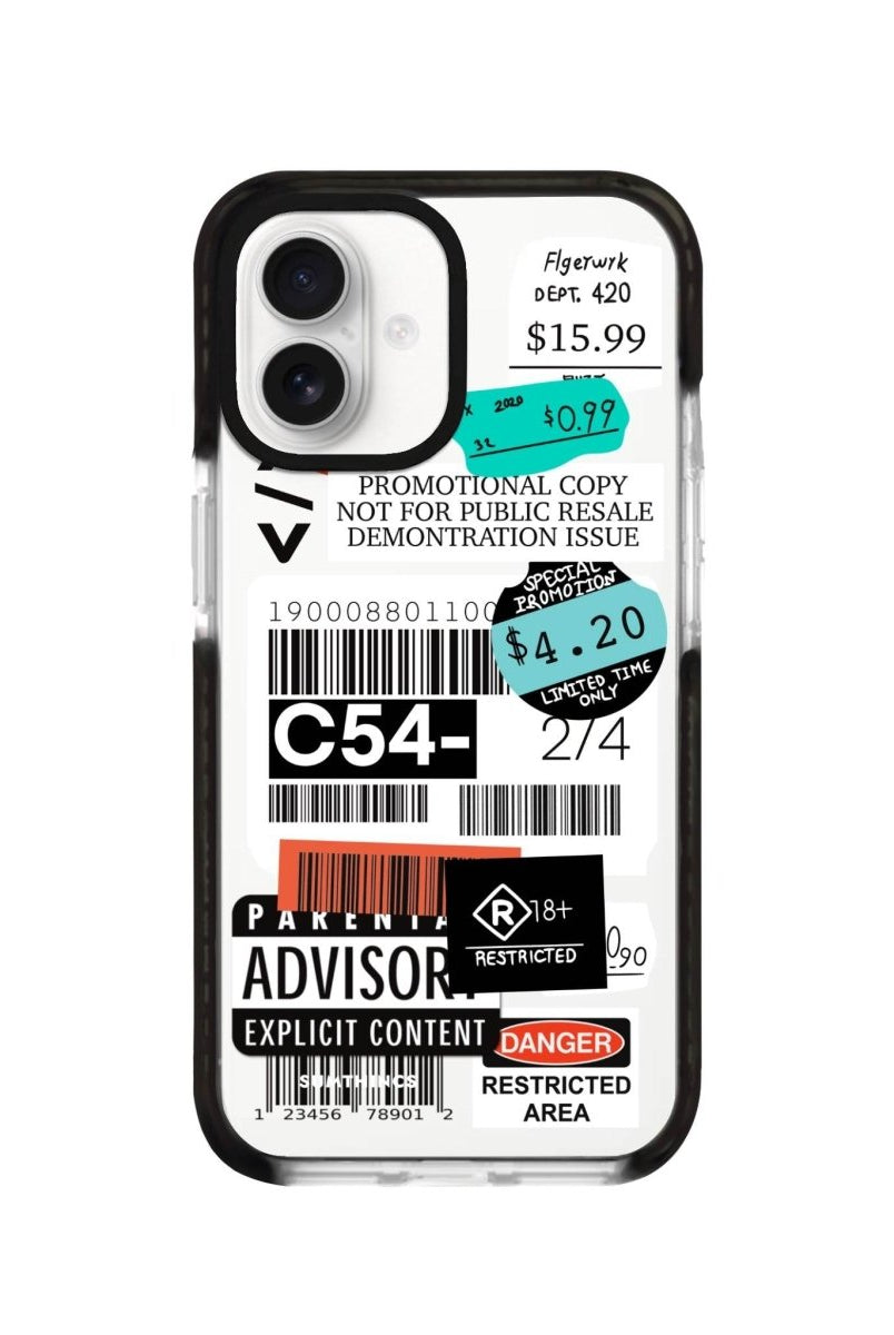 iPhone 16 Barcode C54 Procase Şeffaf Telefon Kılıfı Siyah Şeffaf - SUMTHINCS
