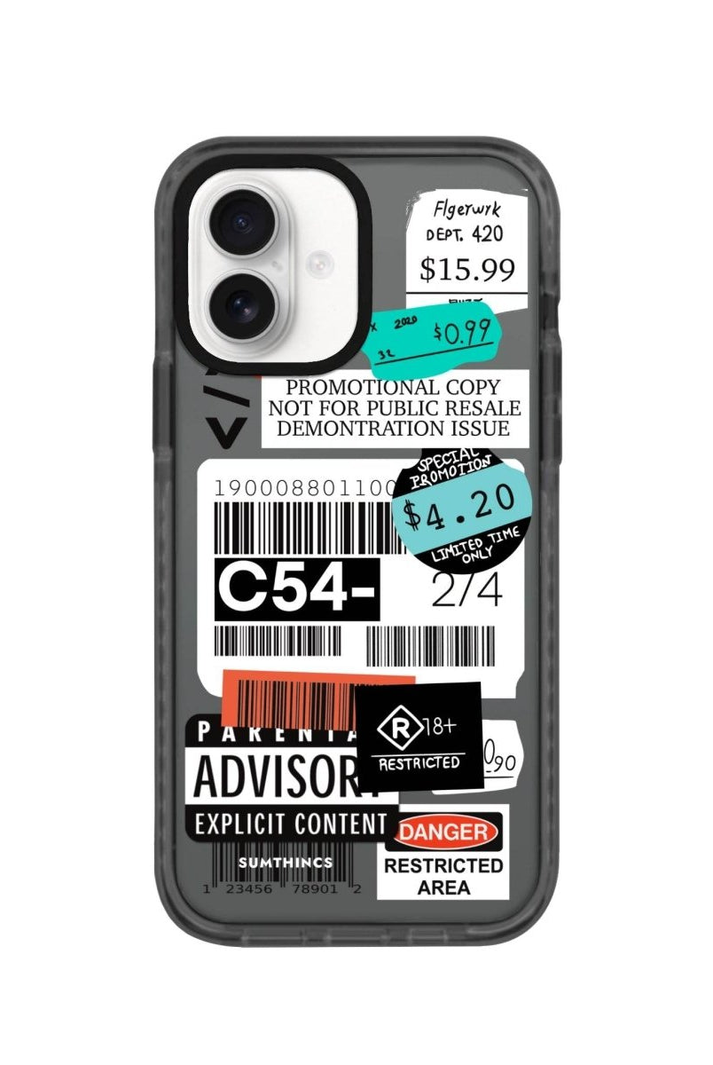 iPhone 16 Barcode C54 Procase Şeffaf Telefon Kılıfı Antrasit - SUMTHINCS