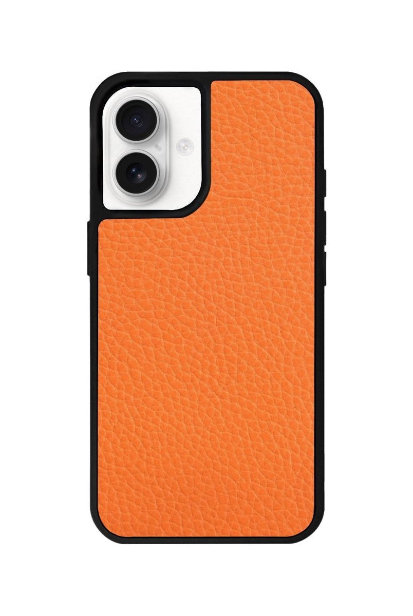iPhone 16 Basic Leather Vegan Deri Telefon Kılıfı Turuncu - SUMTHINCS
