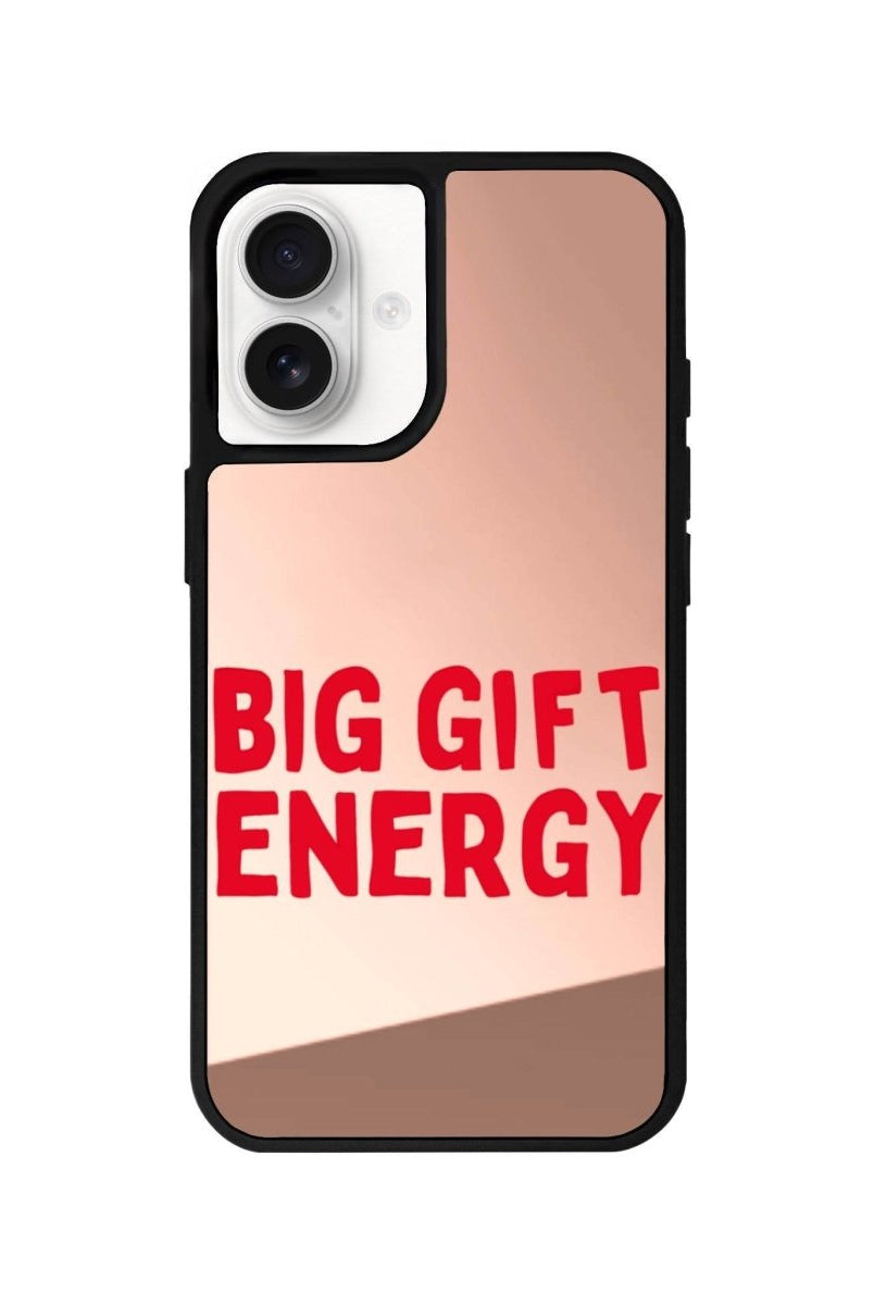 iPhone 16 Big Gift Energy Mirror Aynalı Telefon Kılıfı Metalik Pembe - SUMTHINCS