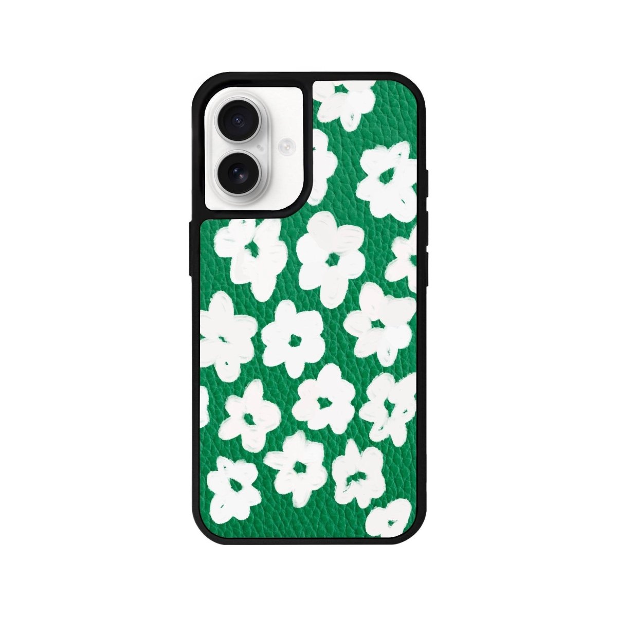 iPhone 16 Blossoms Leather Vegan Deri Telefon Kılıfı Yeşil - SUMTHINCS
