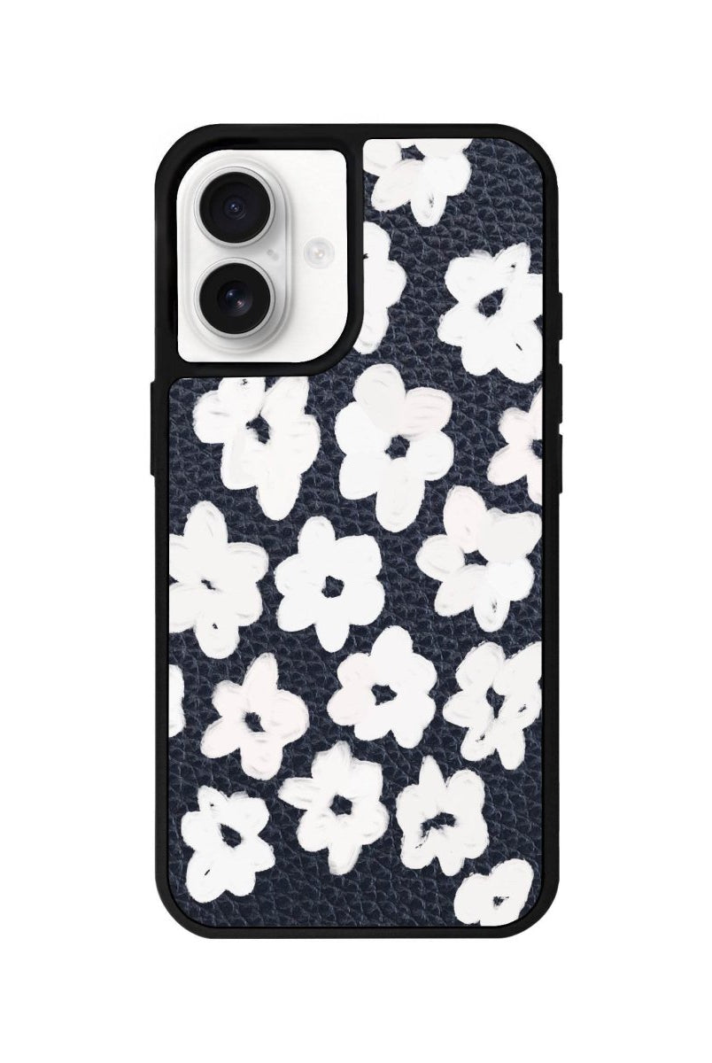 iPhone 16 Blossoms Leather Vegan Deri Telefon Kılıfı Pasifik Mavi - SUMTHINCS