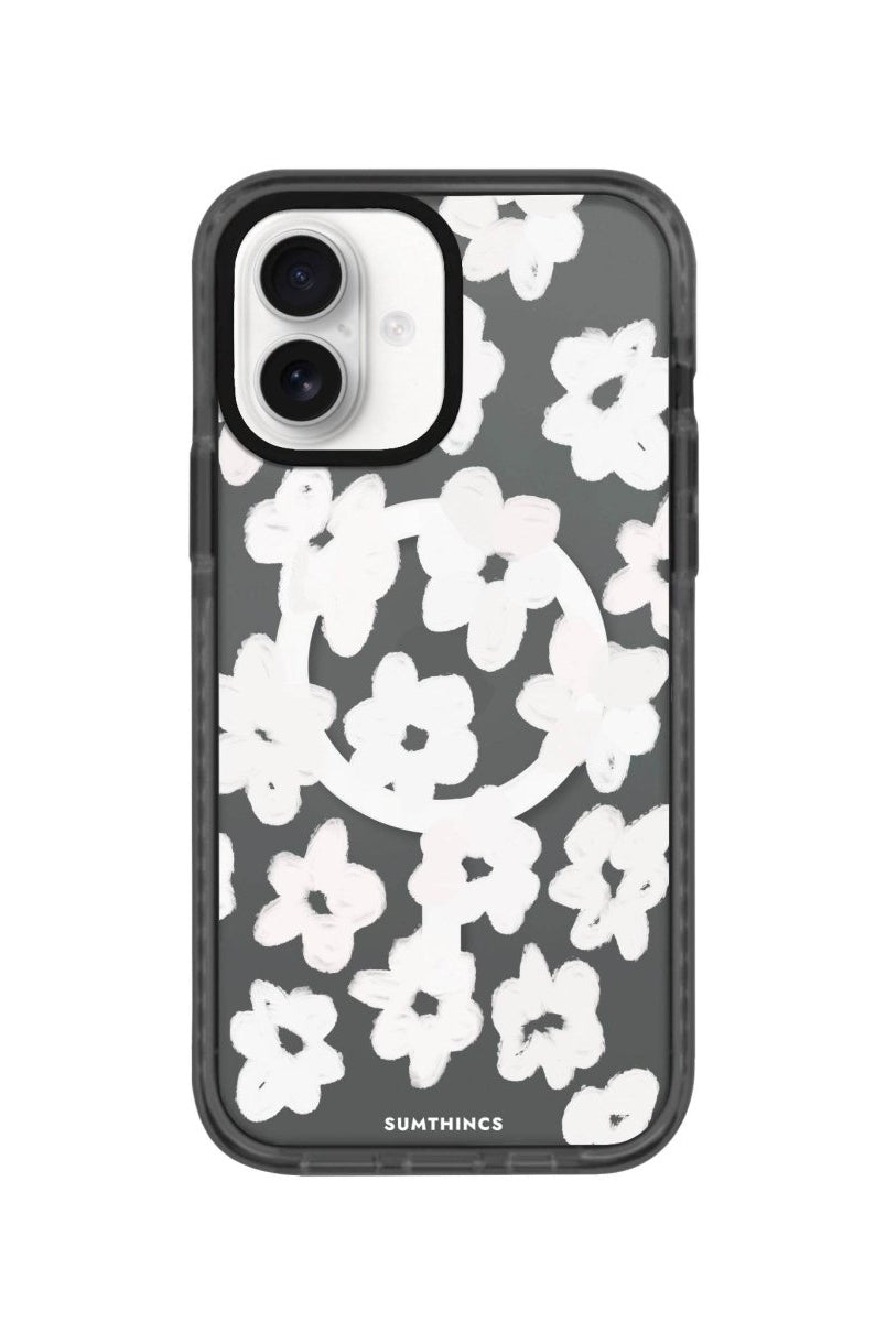 iPhone 16 Blossoms Magsafe Procase Şeffaf Telefon Kılıfı Antrasit - SUMTHINCS