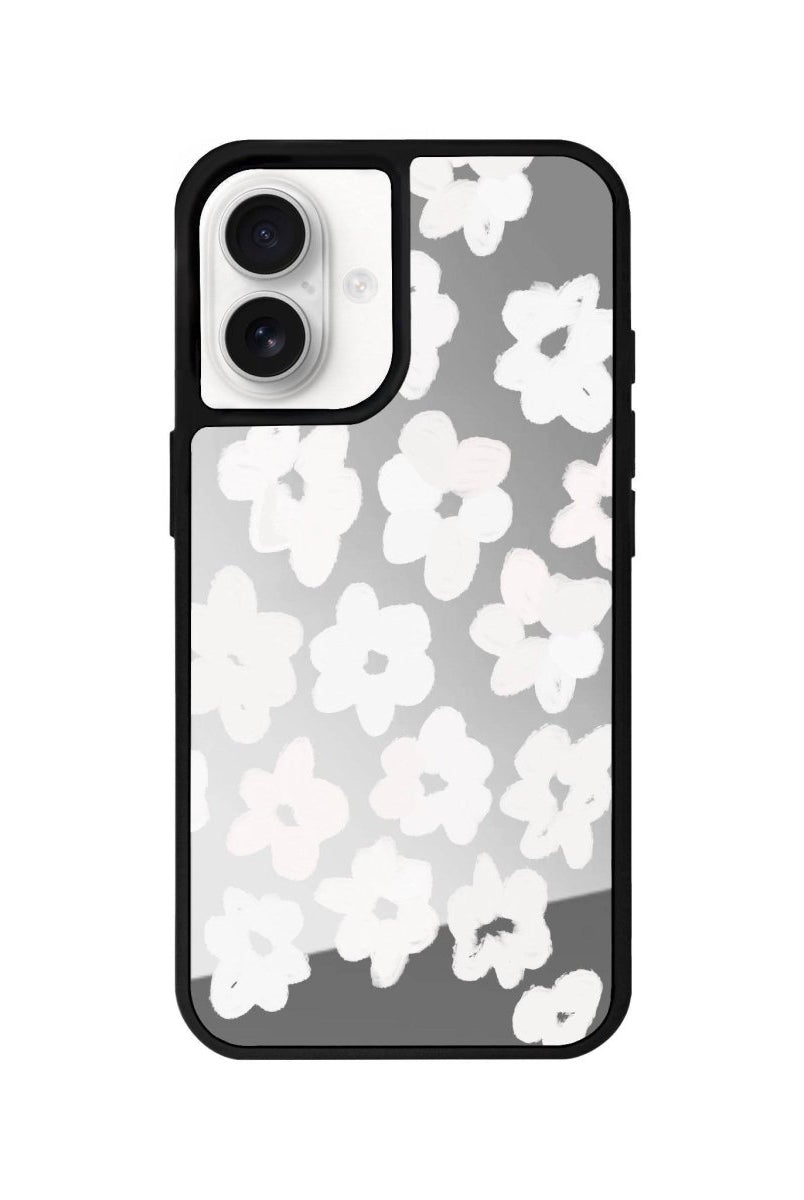 iPhone 16 Blossoms Mirror Aynalı Telefon Kılıfı Gümüş - SUMTHINCS