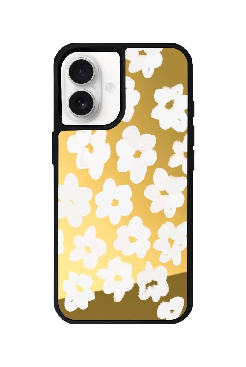 iPhone 16 Blossoms Mirror Aynalı Telefon Kılıfı Altın - SUMTHINCS