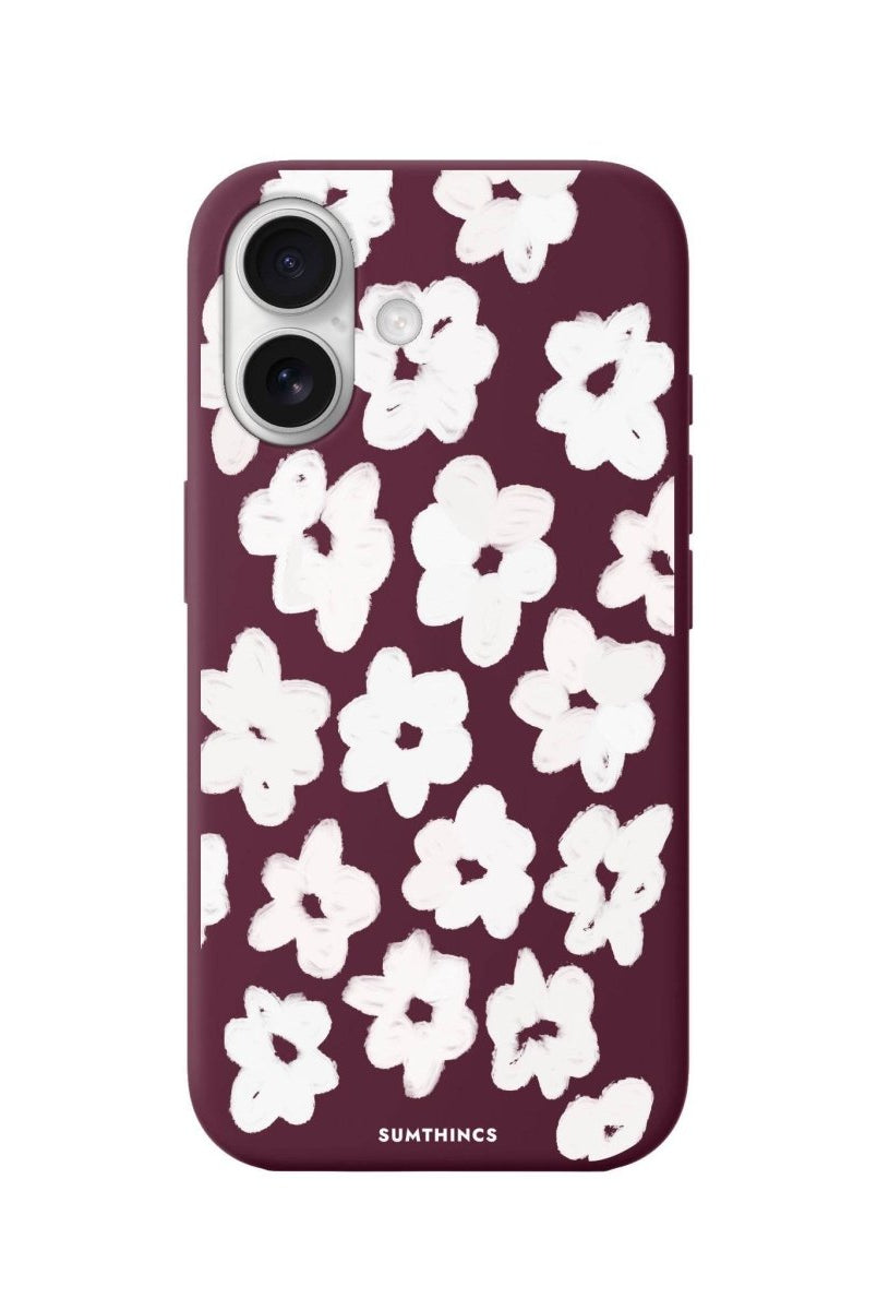 iPhone 16 Blossoms Premium Telefon Kılıfı Bordo - SUMTHINCS