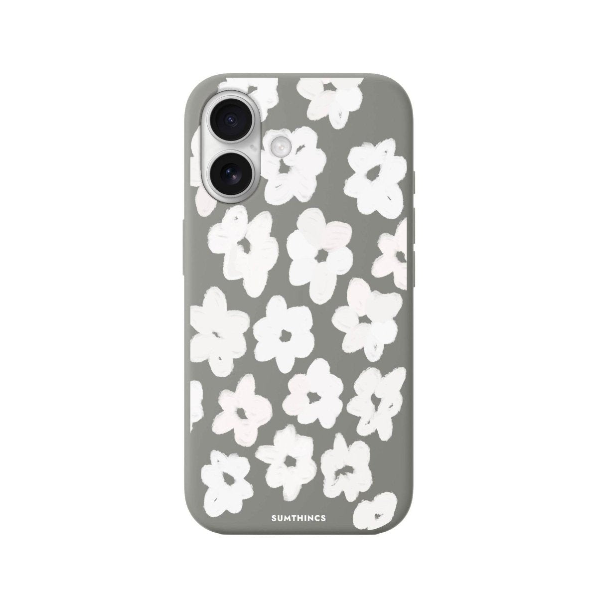 iPhone 16 Blossoms Premium Telefon Kılıfı Gri - SUMTHINCS