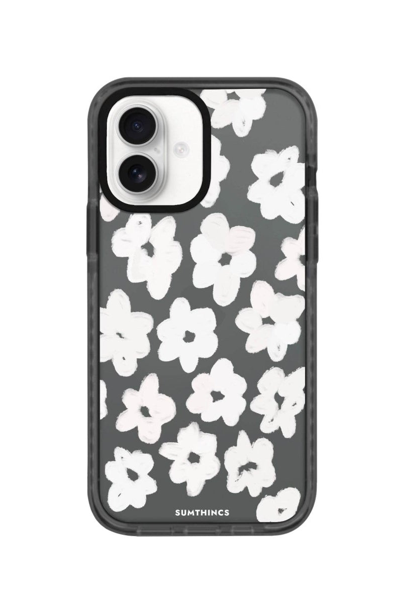 iPhone 16 Blossoms Procase Şeffaf Telefon Kılıfı Antrasit - SUMTHINCS