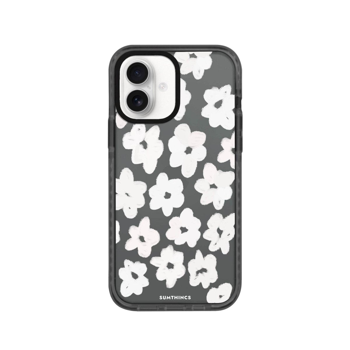 iPhone 16 Blossoms Procase Şeffaf Telefon Kılıfı Antrasit - SUMTHINCS