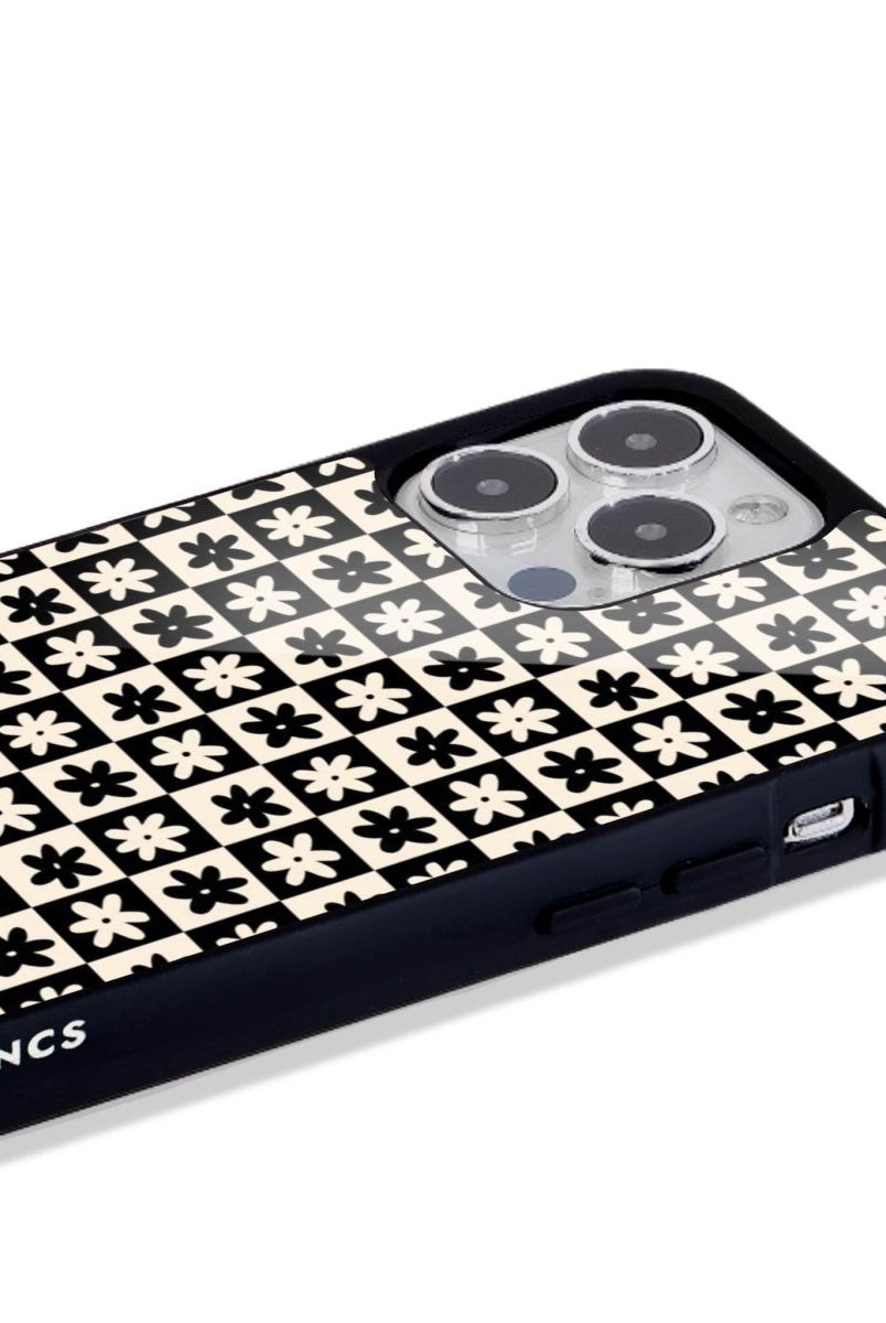 iPhone 16 Check Flowers Glossy Cam Telefon Kılıfı - SUMTHINCS