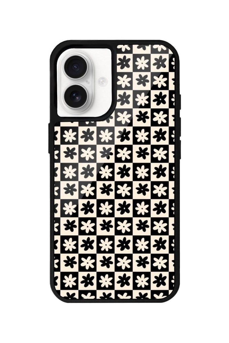 iPhone 16 Check Flowers Glossy Cam Telefon Kılıfı - SUMTHINCS