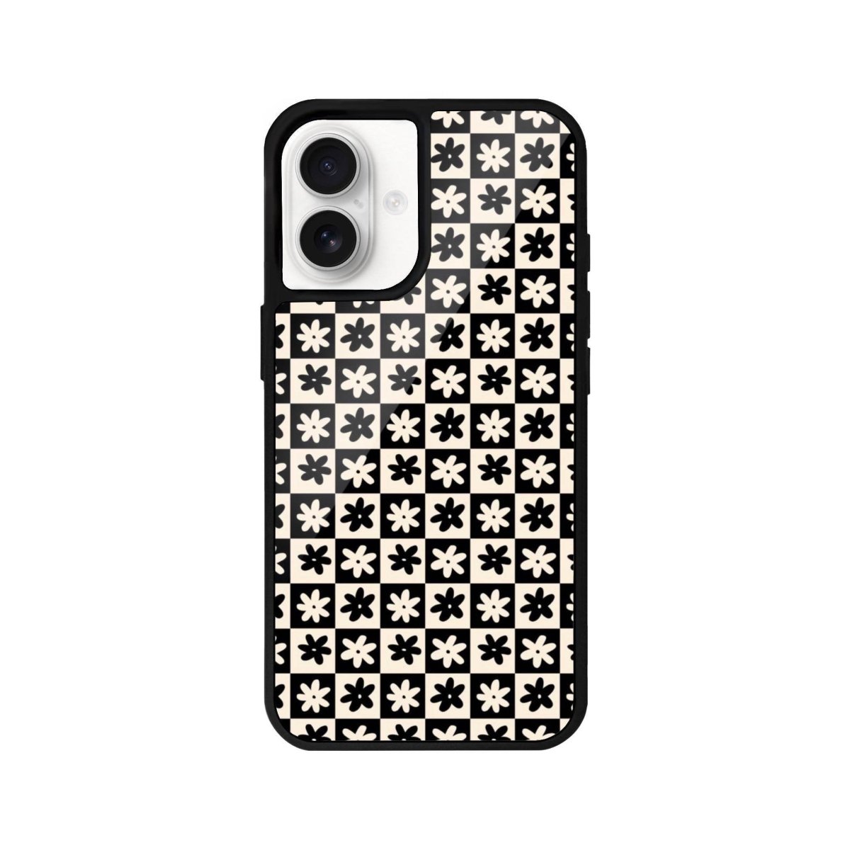 iPhone 16 Check Flowers Glossy Cam Telefon Kılıfı - SUMTHINCS