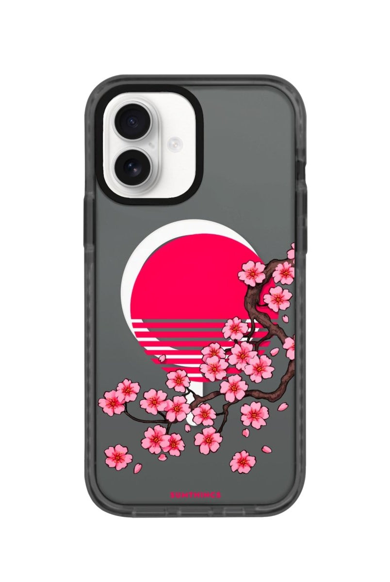 iPhone 16 Cherry Blossom Dawn Magsafe Procase Şeffaf Telefon Kılıfı Antrasit - SUMTHINCS
