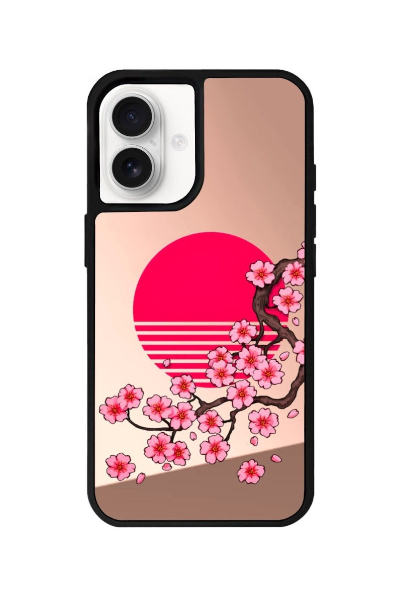iPhone 16 Cherry Blossom Dawn Mirror Aynalı Telefon Kılıfı Metalik Pembe - SUMTHINCS