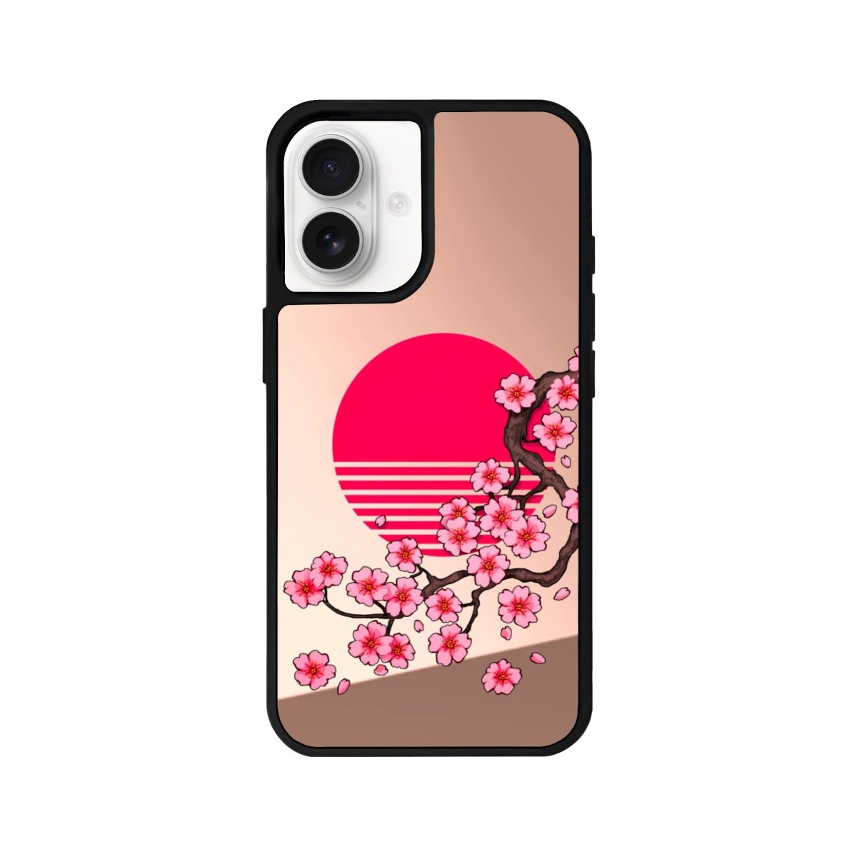 iPhone 16 Cherry Blossom Dawn Mirror Aynalı Telefon Kılıfı Metalik Pembe - SUMTHINCS
