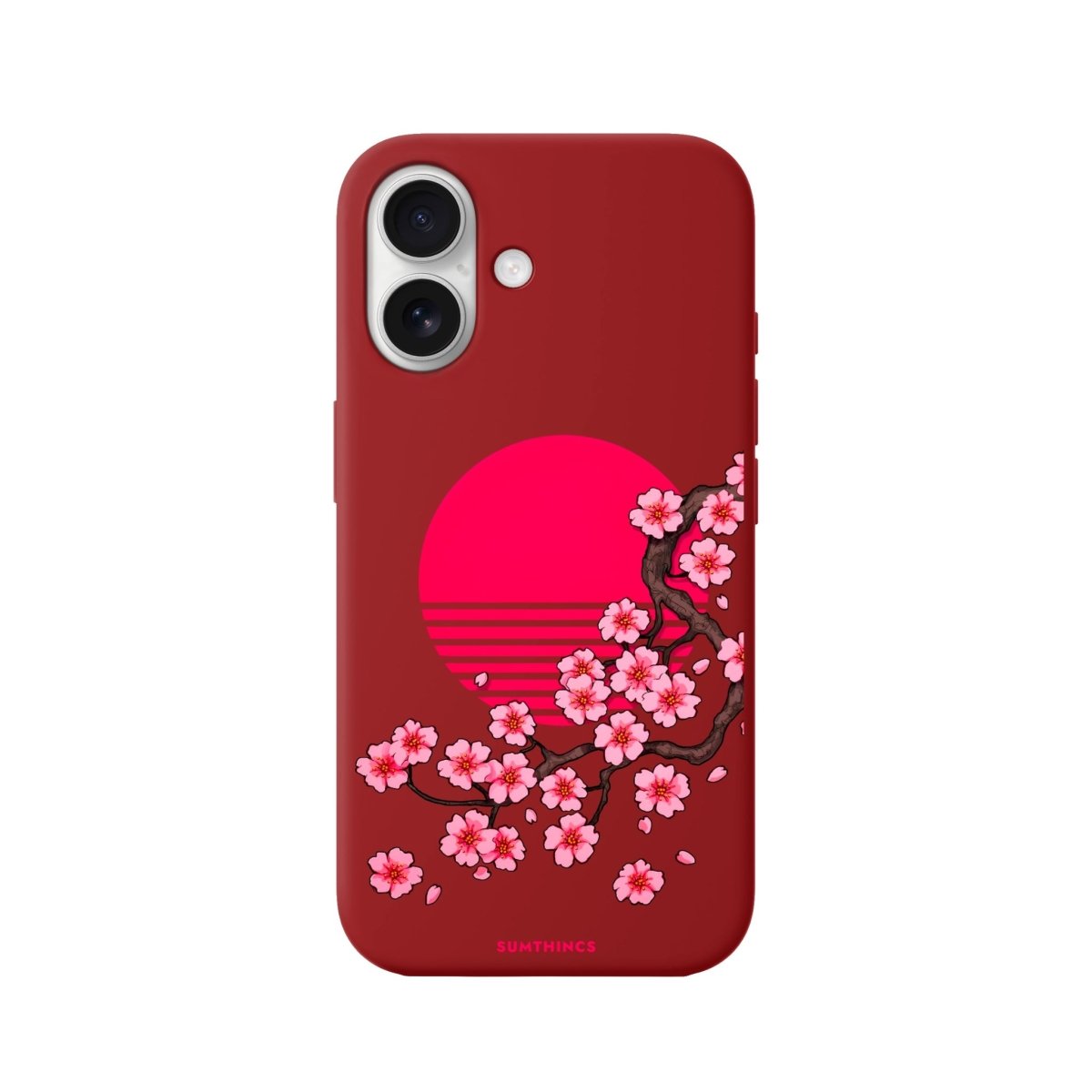 iPhone 16 Cherry Blossom Dawn Premium Telefon Kılıfı Kırmızı - SUMTHINCS