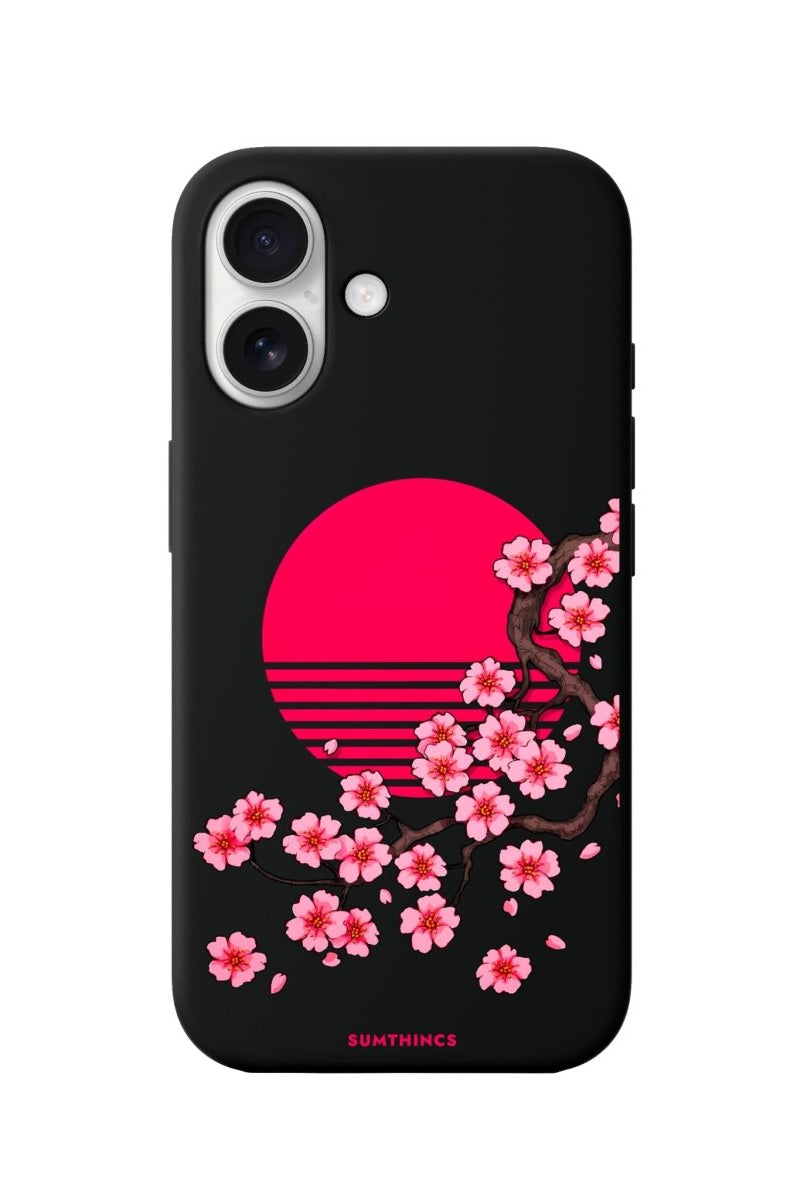 iPhone 16 Cherry Blossom Dawn Premium Telefon Kılıfı Siyah - SUMTHINCS