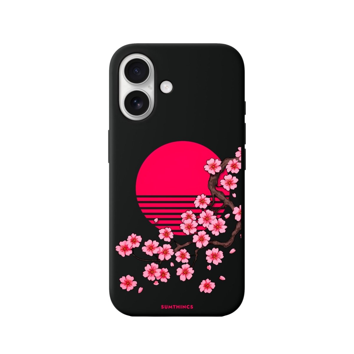 iPhone 16 Cherry Blossom Dawn Premium Telefon Kılıfı Siyah - SUMTHINCS