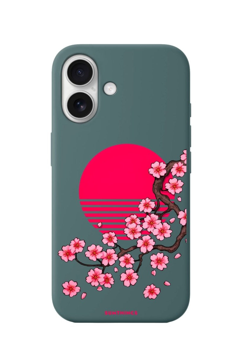 iPhone 16 Cherry Blossom Dawn Premium Telefon Kılıfı Kaktüs Yeşili - SUMTHINCS