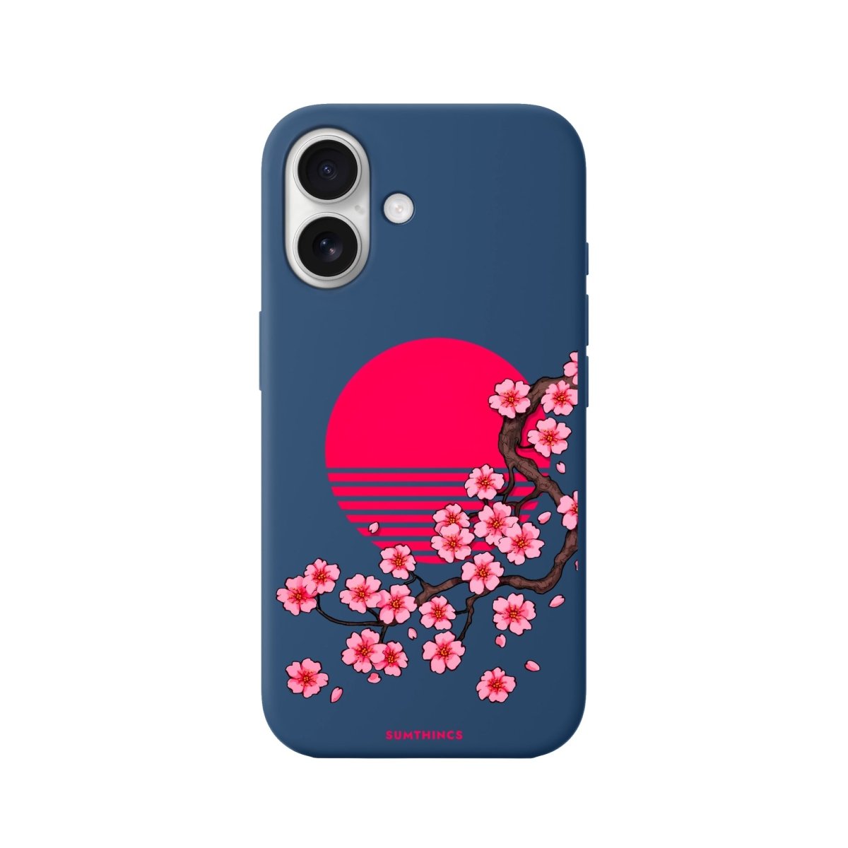 iPhone 16 Cherry Blossom Dawn Premium Telefon Kılıfı Pasifik Mavi - SUMTHINCS
