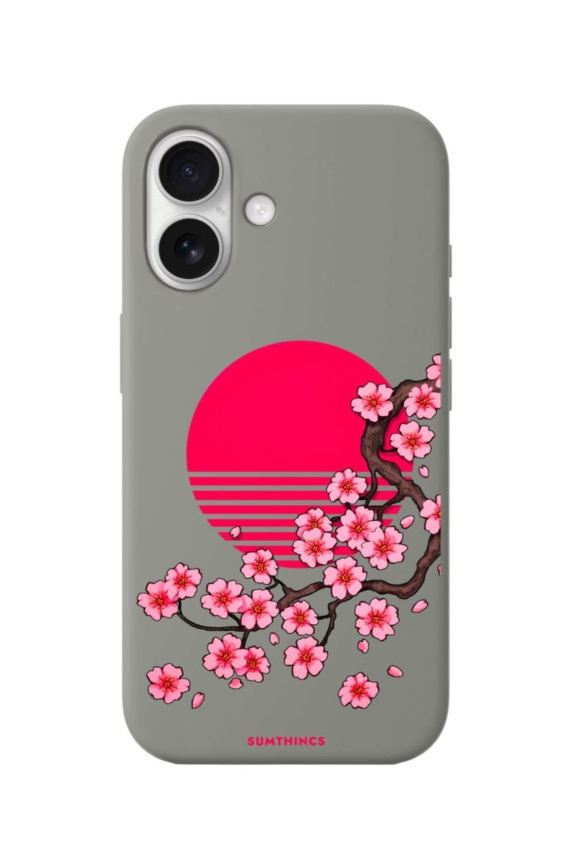 iPhone 16 Cherry Blossom Dawn Premium Telefon Kılıfı Gri - SUMTHINCS