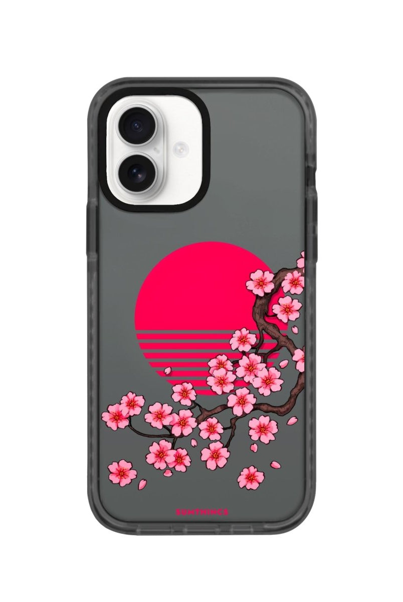 iPhone 16 Cherry Blossom Dawn Procase Şeffaf Telefon Kılıfı Antrasit - SUMTHINCS