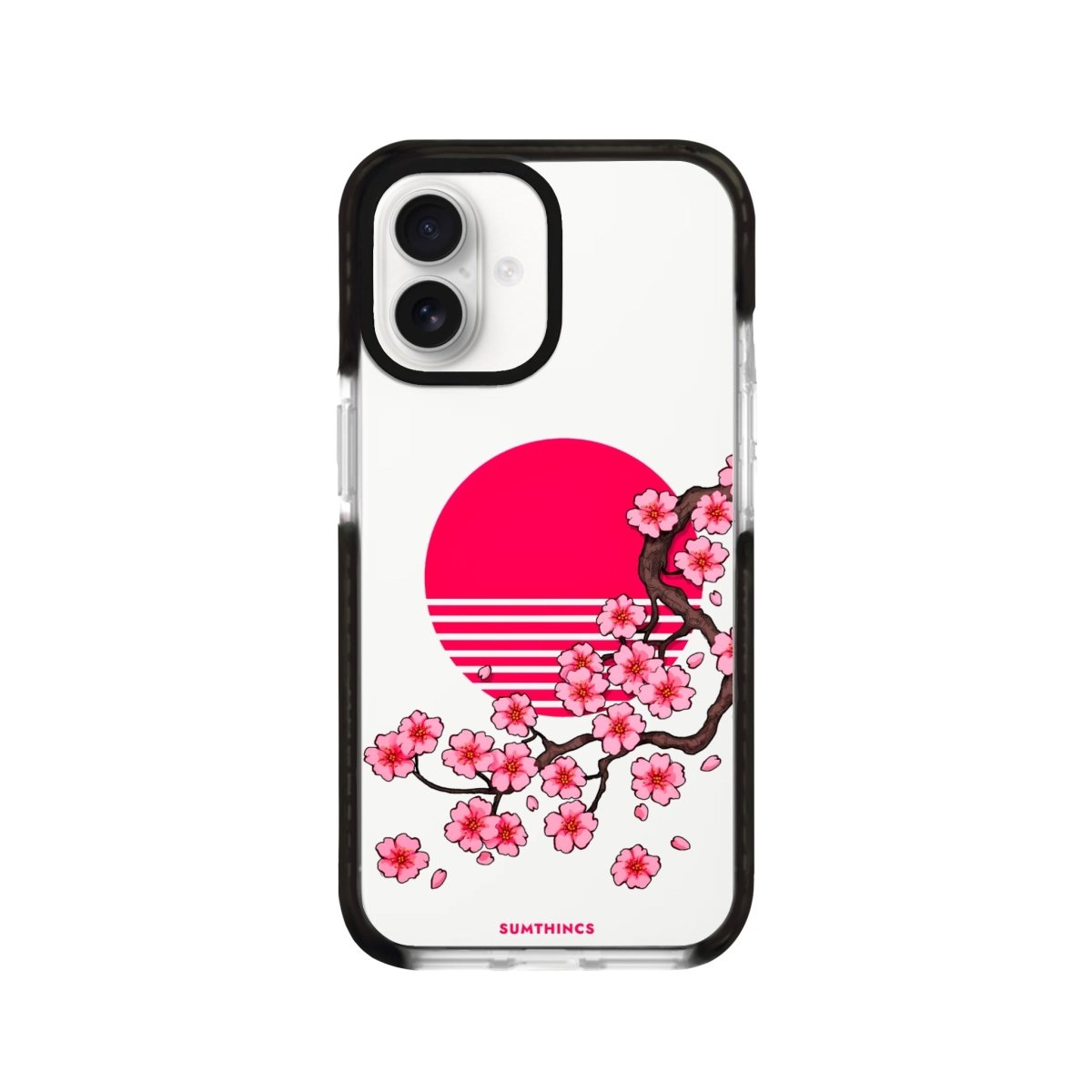 iPhone 16 Cherry Blossom Dawn Procase Şeffaf Telefon Kılıfı Siyah Şeffaf - SUMTHINCS