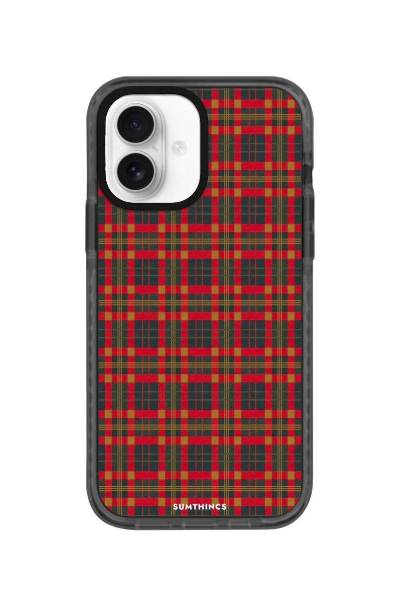 iPhone 16 Christmas Plaid Procase Şeffaf Telefon Kılıfı Antrasit - SUMTHINCS