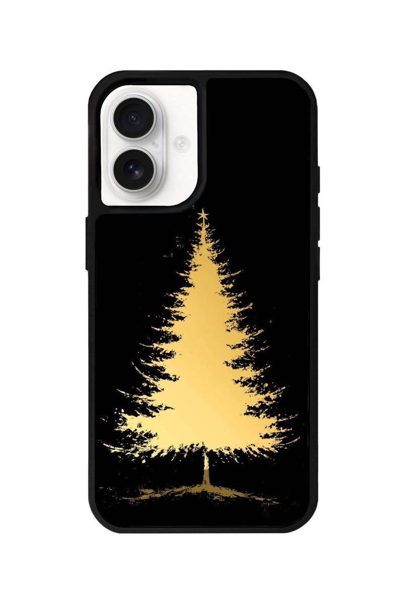 iPhone 16 Christmas Tree Mirror Aynalı Telefon Kılıfı Altın - SUMTHINCS