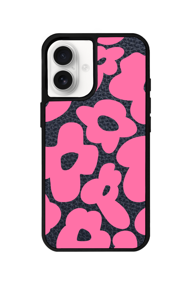 iPhone 16 Daisy Pop Leather Deri Telefon Kılıfı Pasifik Mavi - SUMTHINCS