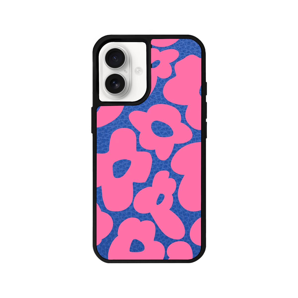 iPhone 16 Daisy Pop Leather Deri Telefon Kılıfı Mavi - SUMTHINCS