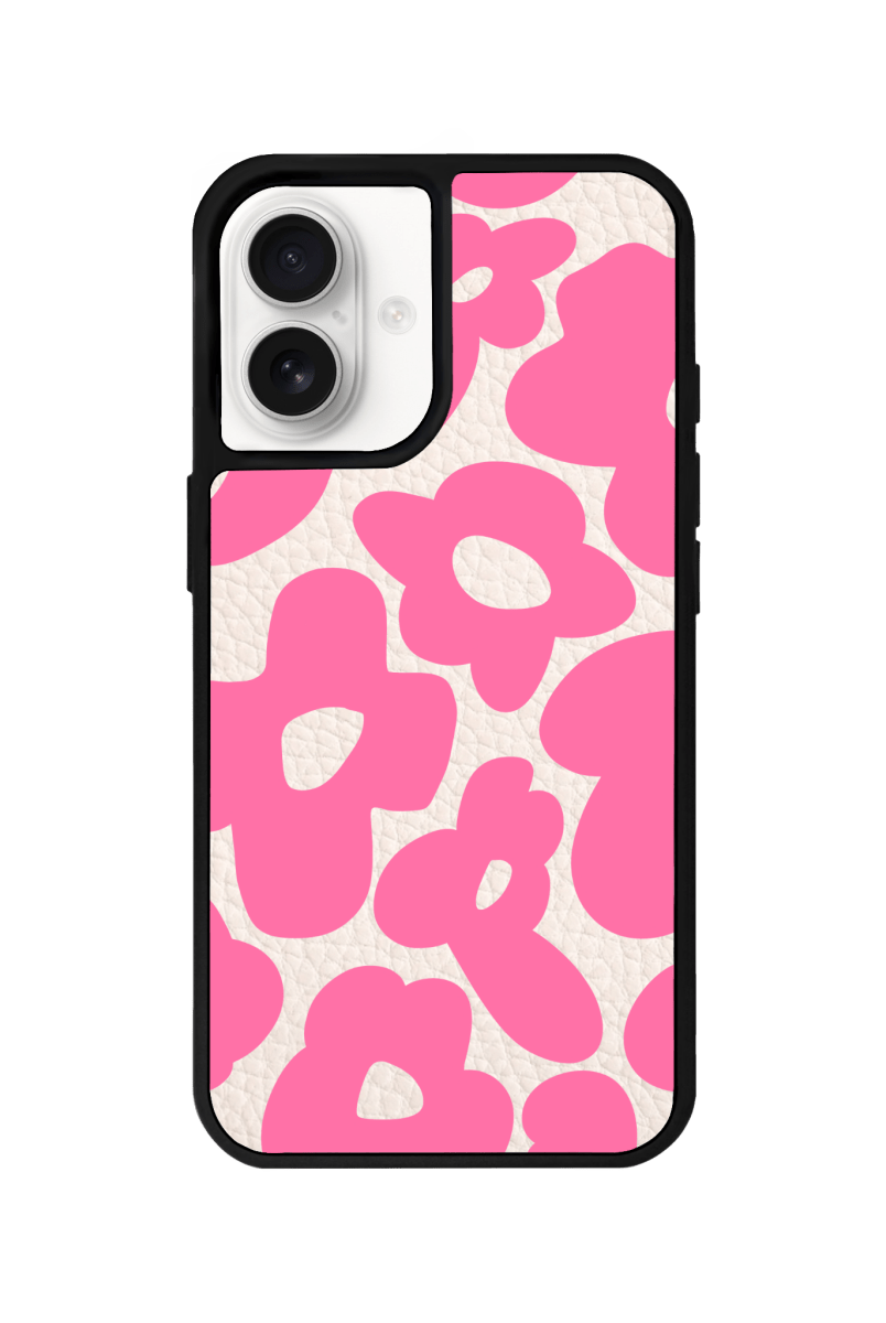 iPhone 16 Daisy Pop Leather Deri Telefon Kılıfı Bej - SUMTHINCS