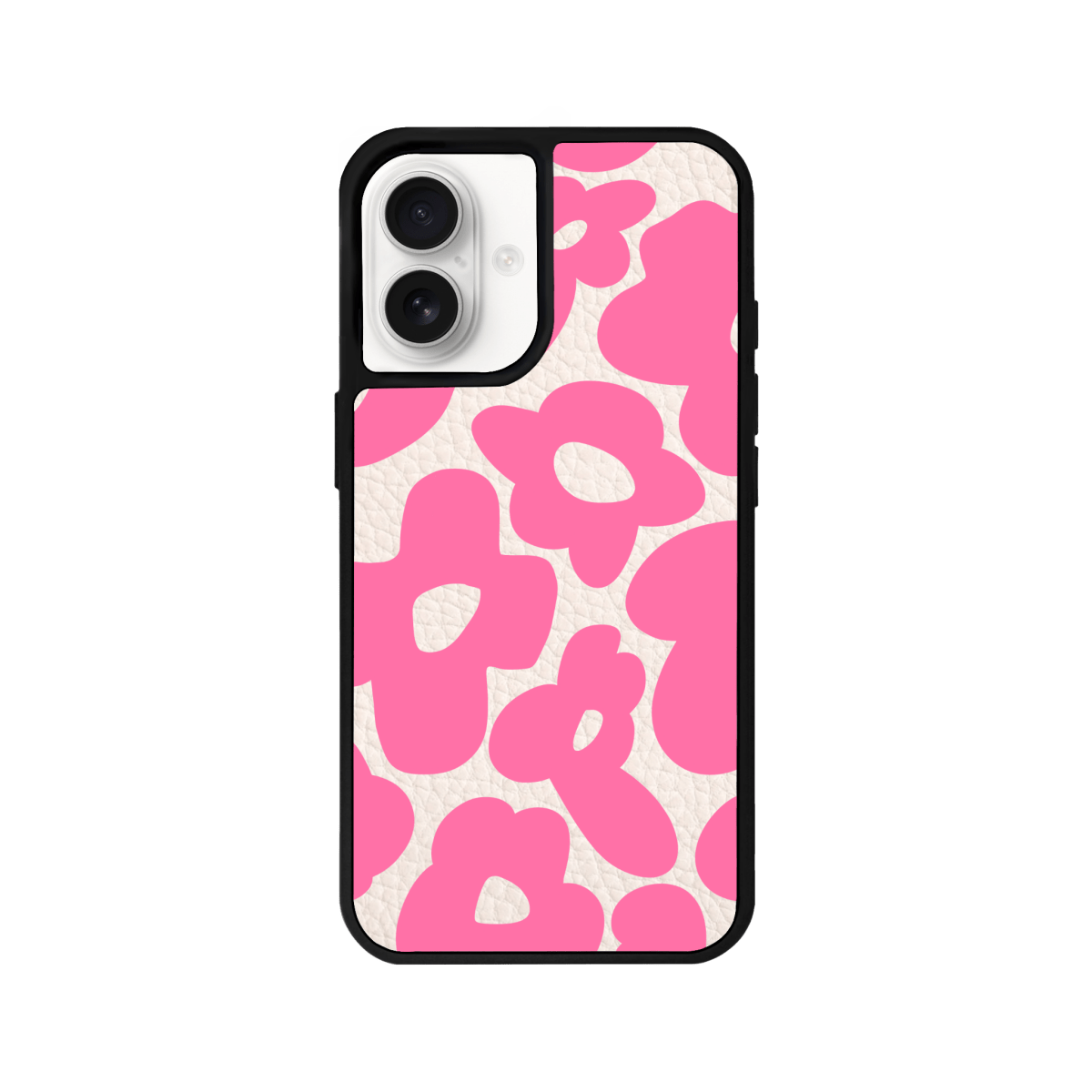 iPhone 16 Daisy Pop Leather Deri Telefon Kılıfı Bej - SUMTHINCS