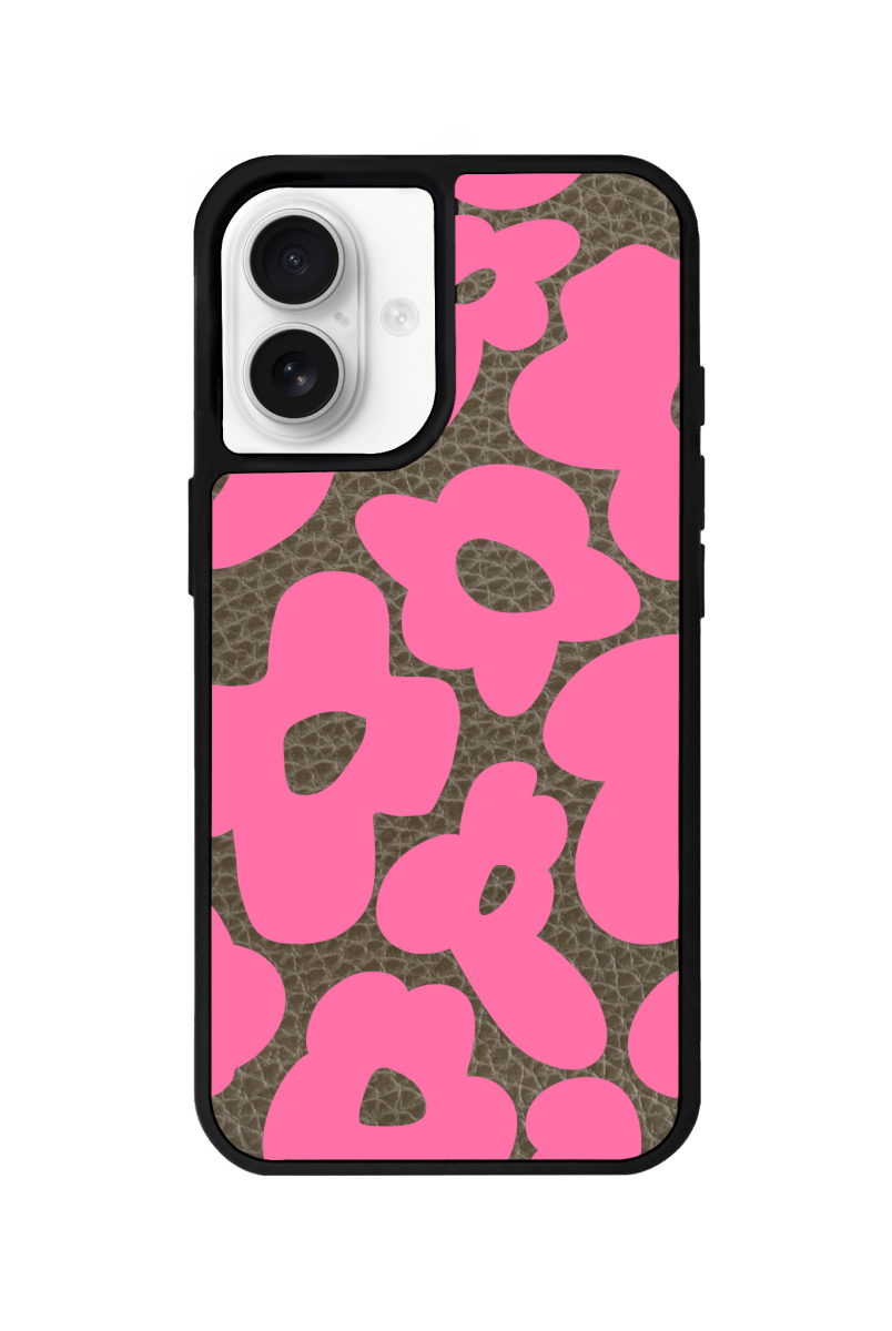 iPhone 16 Daisy Pop Leather Deri Telefon Kılıfı Haki - SUMTHINCS