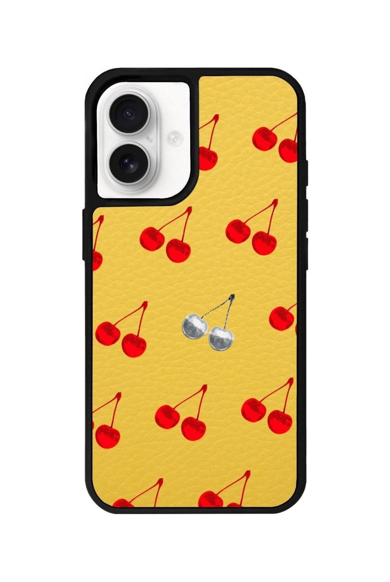iPhone 16 Disco Cherry Leather Vegan Deri Telefon Kılıfı - SUMTHINCS