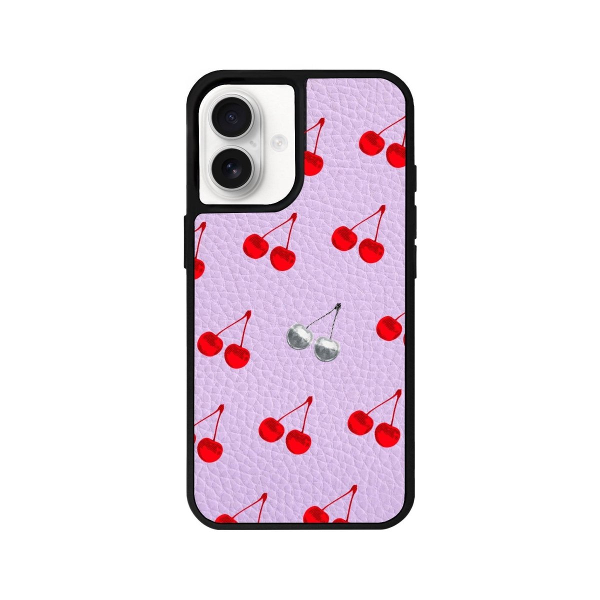 iPhone 16 Disco Cherry Leather Vegan Deri Telefon Kılıfı Lila - SUMTHINCS