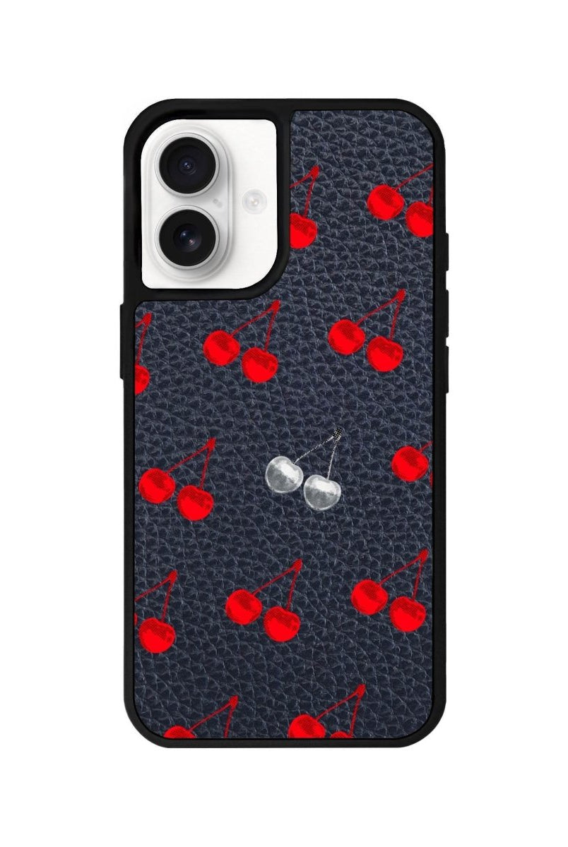 iPhone 16 Disco Cherry Leather Vegan Deri Telefon Kılıfı Pasifik Mavi - SUMTHINCS