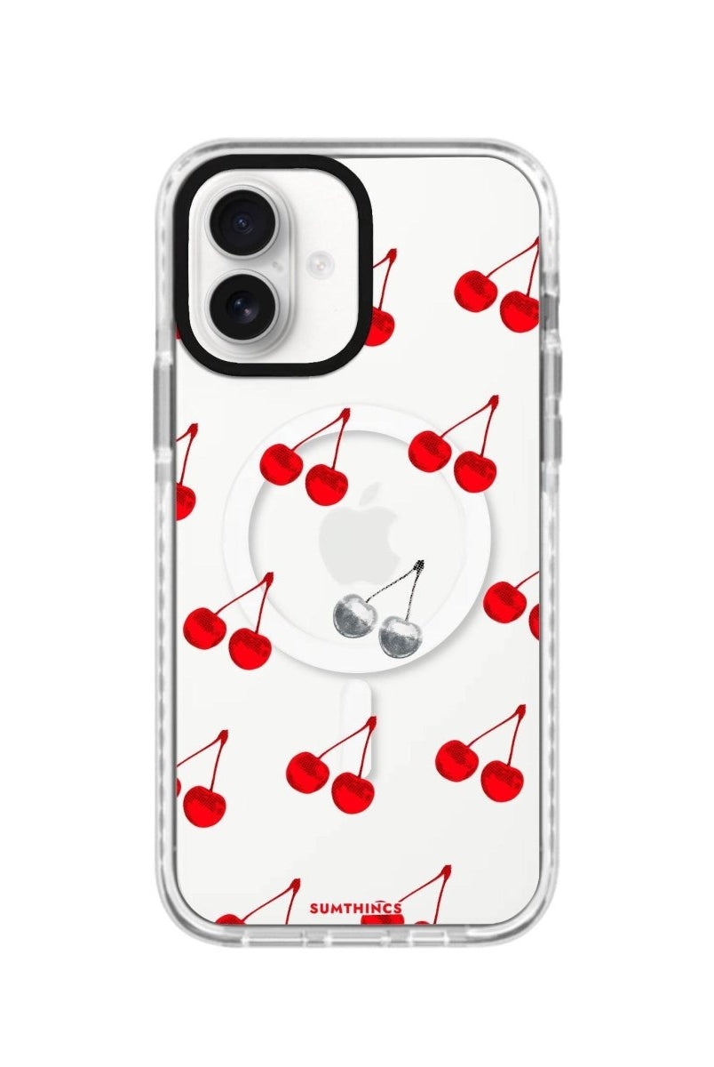 iPhone 16 Disco Cherry Magsafe Procase Şeffaf Telefon Kılıfı Beyaz Şeffaf - SUMTHINCS