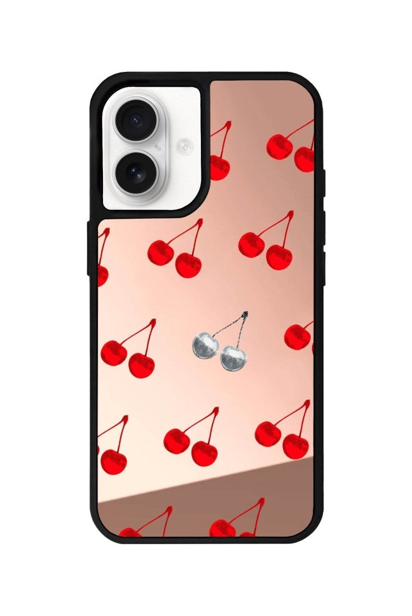 iPhone 16 Disco Cherry Mirror Aynalı Telefon Kılıfı Metalik Pembe - SUMTHINCS