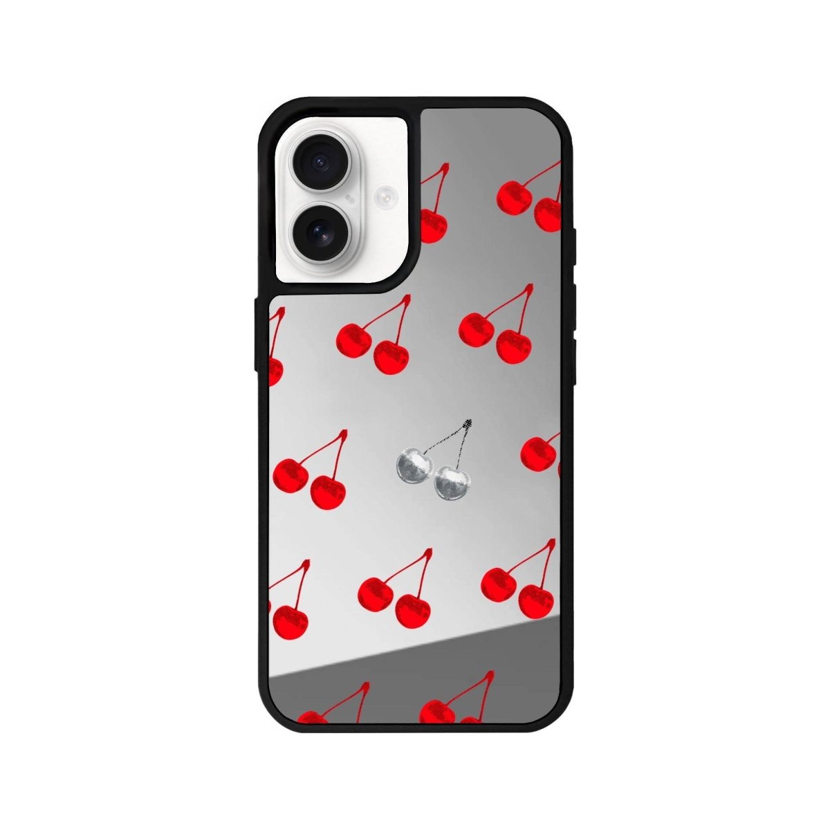 iPhone 16 Disco Cherry Mirror Aynalı Telefon Kılıfı Gümüş - SUMTHINCS