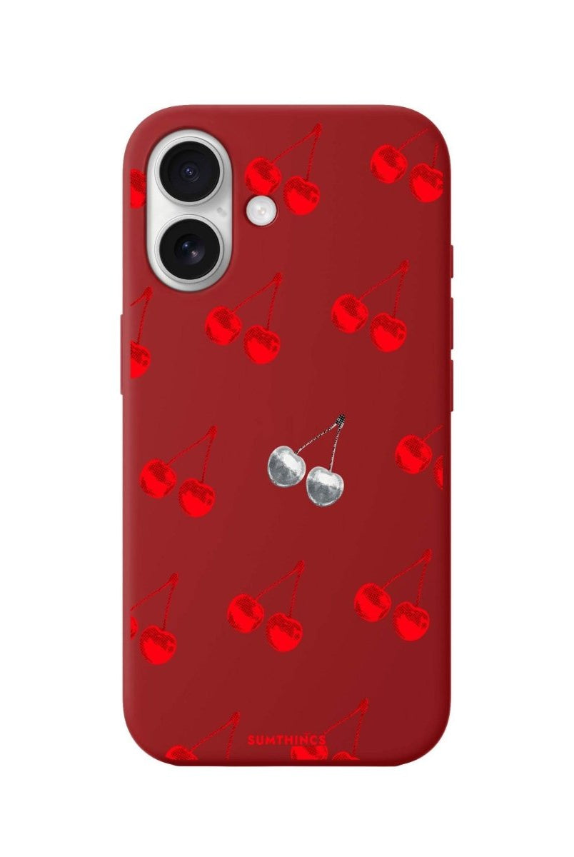 iPhone 16 Disco Cherry Premium Telefon Kılıfı Kırmızı - SUMTHINCS