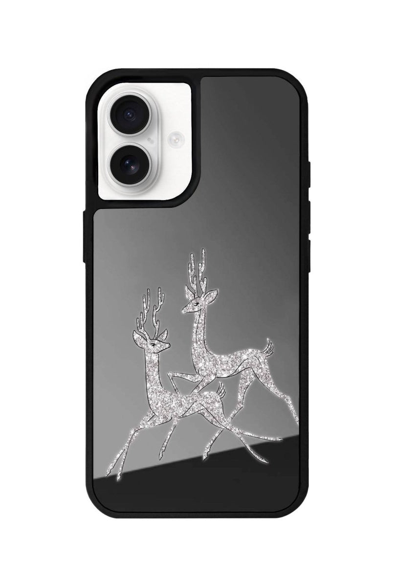 iPhone 16 Disco Deers Mirror Aynalı Telefon Kılıfı Antrasit - SUMTHINCS