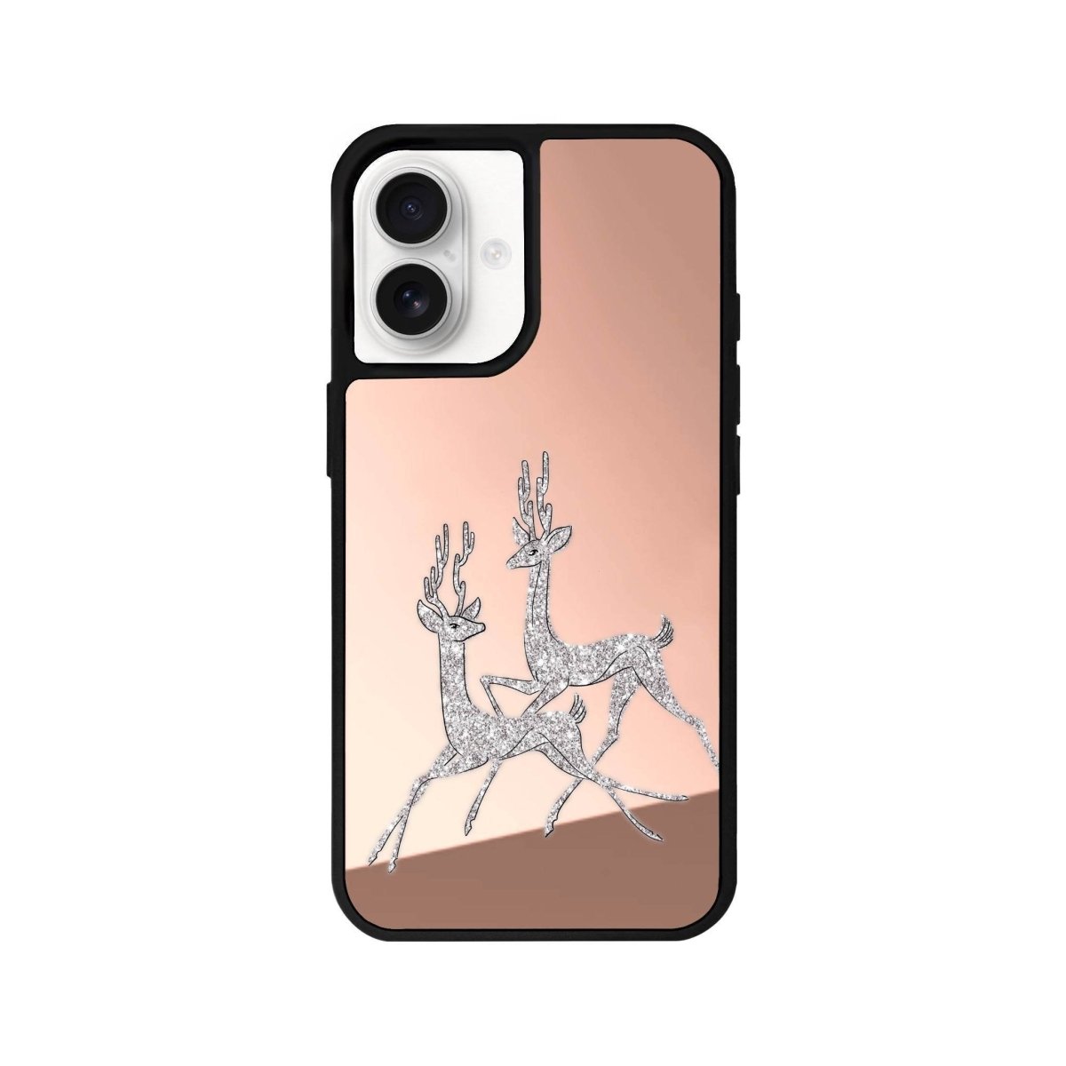iPhone 16 Disco Deers Mirror Aynalı Telefon Kılıfı Metalik Pembe - SUMTHINCS