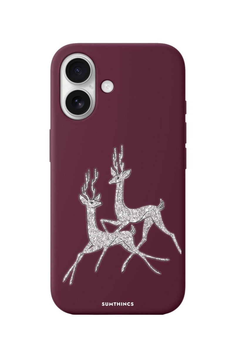 iPhone 16 Disco Deers Premium Telefon Kılıfı Bordo - SUMTHINCS
